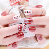 Artificial Christmas Snowflake Elk Cartoon Design Fake Nails Manicure - WOMONA.COM