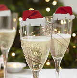 10PcsLot Paper Red Christmas Hat Wine Champagne Tipple - WOMONA.COM