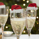 10PcsLot Paper Red Christmas Hat Wine Champagne Tipple - WOMONA.COM