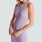 Round Neck Hollow Out Knitwear Dress - WOMONA.COM