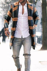 Men's Woolen Stand Collar Mid-length Trench Coat - WOMONA.COM