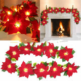 Door Frame Escalator Decoration Red Flower String Lights - WOMONA.COM