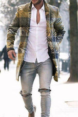 Men's Woolen Stand Collar Mid-length Trench Coat - WOMONA.COM