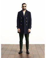 Men's Medium Length Long Sleeved Woolen Coat - WOMONA.COM