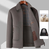 Duck Down Liner Lapel Pure Wool Jacket - WOMONA.COM