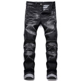 Men's Motorcycle Zipper Oversized Jeans - WOMONA.COM