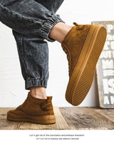 High-top Men's Genuine Leather Fashion Shoes - WOMONA.COM