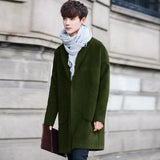 Slim fit large pocket casual woolen men's - WOMONA.COM
