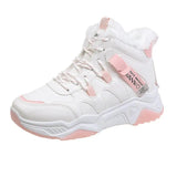 White Running Women Chunky Sport Shoes - WOMONA.COM