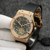 Men's And Women's Fashion Crystal Case Hollow Watch - WOMONA.COM