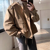 Lightly Mature Design Lapel Vintage Overalls Jacket - WOMONA.COM
