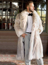 Leather Fur Coat Men's Mid-length - WOMONA.COM