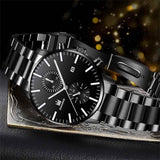Fake Hree Eye Fashion Business Quartz Watch - WOMONA.COM