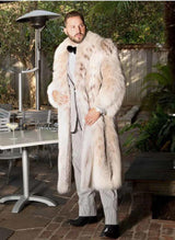 Leather Fur Coat Men's Mid-length - WOMONA.COM