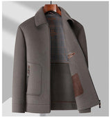 Duck Down Liner Lapel Pure Wool Jacket - WOMONA.COM