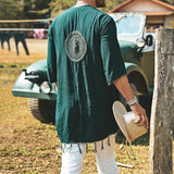 Men's Beach Sun Protection Casual Printed Shirt Fashion Cloak Coat - WOMONA.COM