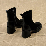 Thick Bottom Chunky Heel Martin Boots Women - WOMONA.COM