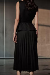 Women's Slim Slimming Pleated Vest Dress - WOMONA.COM