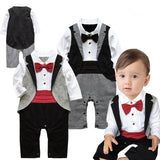 Boys' long-sleeved gentleman romper - WOMONA.COM