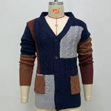 V-neck Long Sleeve Sweater Coat Men - WOMONA.COM