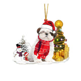 Christmas Family Puppies Decorate Trees With Lights - WOMONA.COM