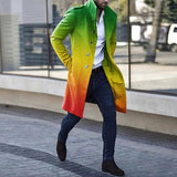 Men's Woolen Stand Collar Mid-length Trench Coat - WOMONA.COM