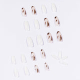 Nude Transparent Jade Leopard Print Wear Manicure Removable Fake Nails - WOMONA.COM
