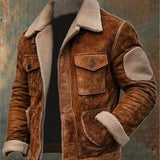 Men's Coat Top Lambswool Lapel Zip Jacket - WOMONA.COM