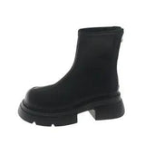 Thick Soled Black Martin Boots For Women - WOMONA.COM