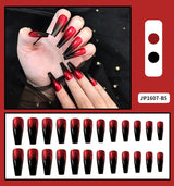 Long Ballet Flat Head Pointed Water Drop Fake Nails - WOMONA.COM