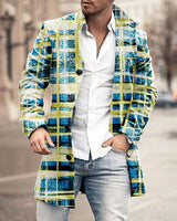 Men's Woolen Stand Collar Mid-length Trench Coat - WOMONA.COM