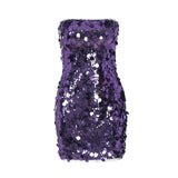 Fashionable Sequins Bandeau Slim-fit Dress