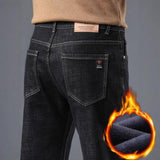 Winter Fleece-lined Thick Jeans Men's