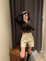 Temperament Simple High Waist Casual Shorts Women - WOMONA.COM