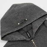 Workwear Washed And Worn Hooded Jacket Men - WOMONA.COM