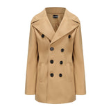 British Men Mid-length Long Sleeve Woolen Coat - WOMONA.COM