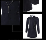 Fashion Multi Zip Long Slim Coat - WOMONA.COM