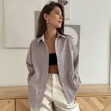 Pure Cotton Plaid Simple Loose Women's Fashion Shirt - WOMONA.COM