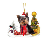 Christmas Family Puppies Decorate Trees With Lights - WOMONA.COM