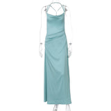 Fashion Backless Swing Collar Dress