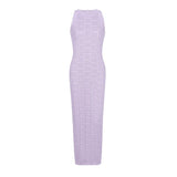 Round Neck Hollow Out Knitwear Dress - WOMONA.COM