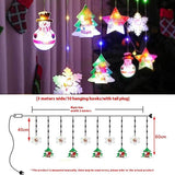 Painted Christmas Curtain Lights Holiday - WOMONA.COM