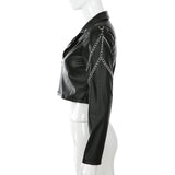Arm chain leather jacket - WOMONA.COM