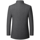 Standing Collar Middle-aged Men's Woolen Jacket - WOMONA.COM