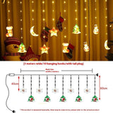 Painted Christmas Curtain Lights Holiday - WOMONA.COM