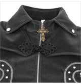 Men's Gothic Halloween Coat Stand Collar Jacket - WOMONA.COM