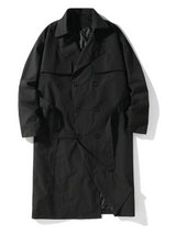 Double Breasted Trench Coat Men's Medium Length - WOMONA.COM