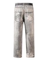 Gray Wash Hole With Cat Whisker Jeans