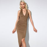 Solid Color Fashion Personality All-match Dress Women - WOMONA.COM