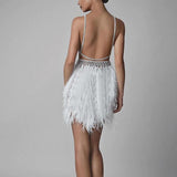 Women's Fashion Personalized Sling Feather Dress